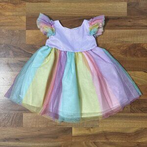 Blueberi Boulevard Rainbow Dress Sleeveless Mesh Skirt Toddler Purple Girl 18 M